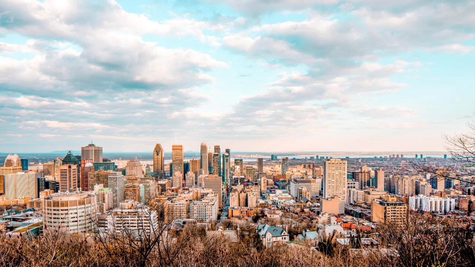Panorama de Montréal au petit matin